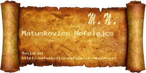 Matuskovics Nefelejcs névjegykártya